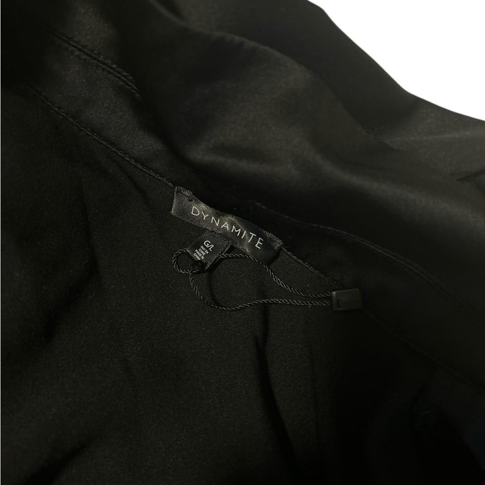 Designer Dynamite Black Satin Wrap around top size L Size L / US 10 / IT 46 - 4 Thumbnail