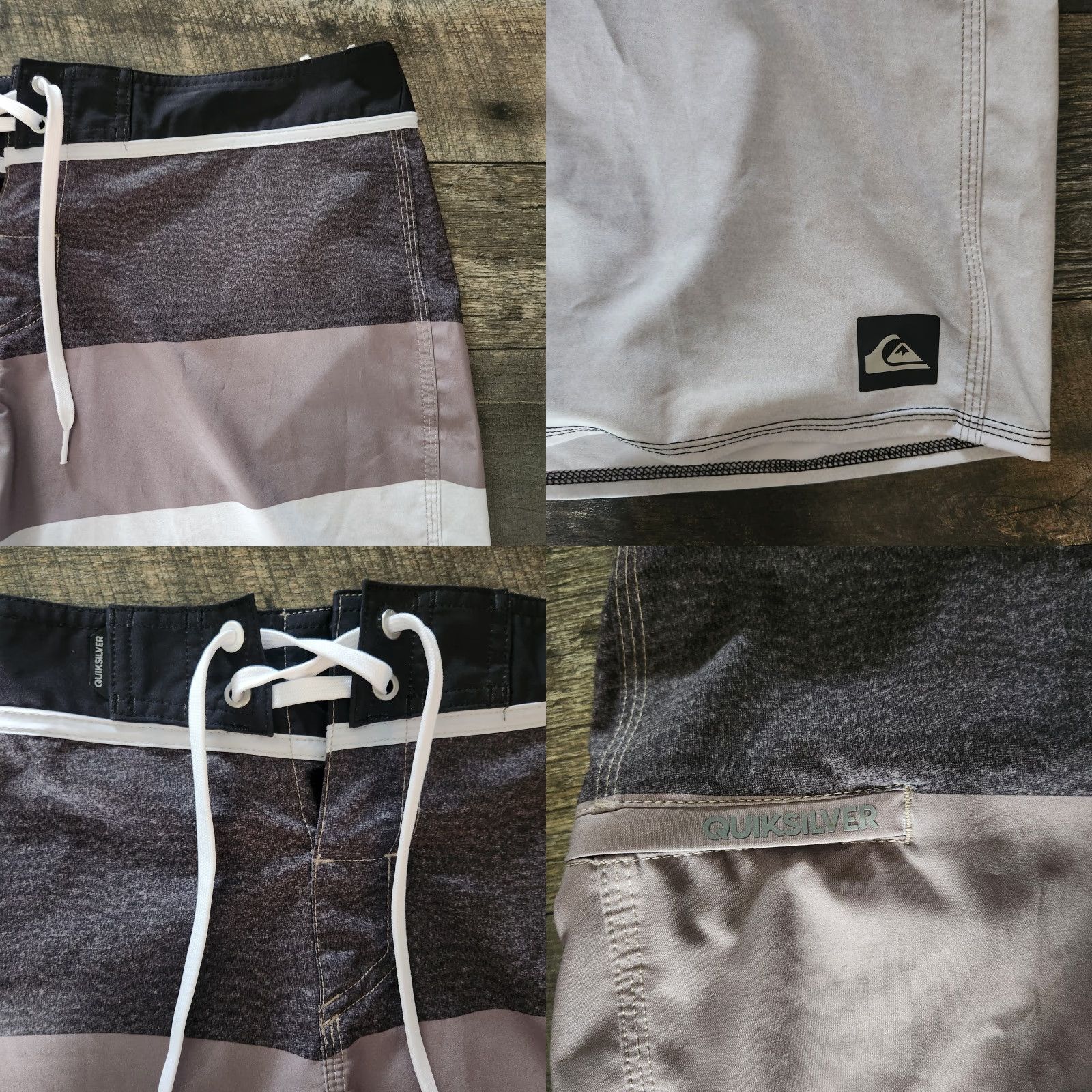 Quiksilver Quiksilver Board Shorts Mens 38 Gray Colorblock Swimming Beach Stretch Bottom Mens Size US 38 / EU 54 - 8 Thumbnail