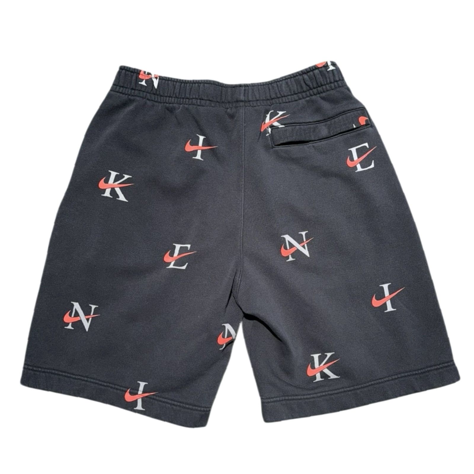 Nike Nike NSW Monogram AOP Fleece Shorts Black Orange Swoosh Size S Men Regular Small Size US 29 - 2 Thumbnail