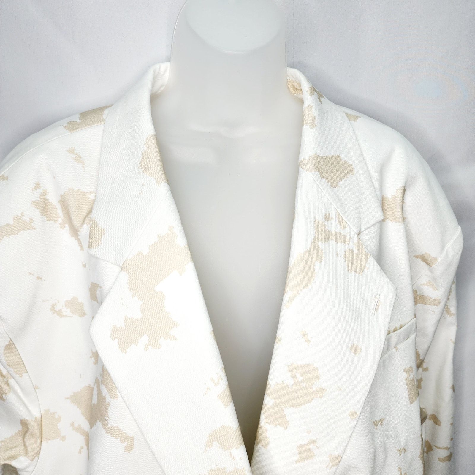 Other Maison Blanche Cream & Tan Bleached Print Cropped Jacket Size XXL / US 16-18 / IT 52-54 - 3 Thumbnail