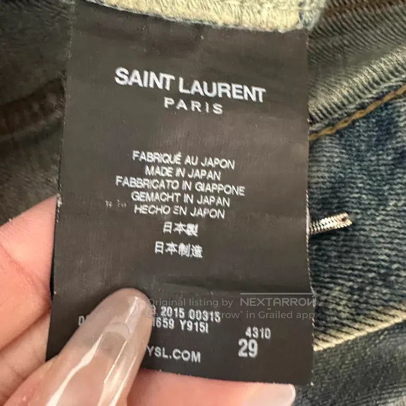 Saint Laurent Paris Saint Laurent Paris Blue Big Destroyed Denim Jeans Size US 29 - 5 Thumbnail