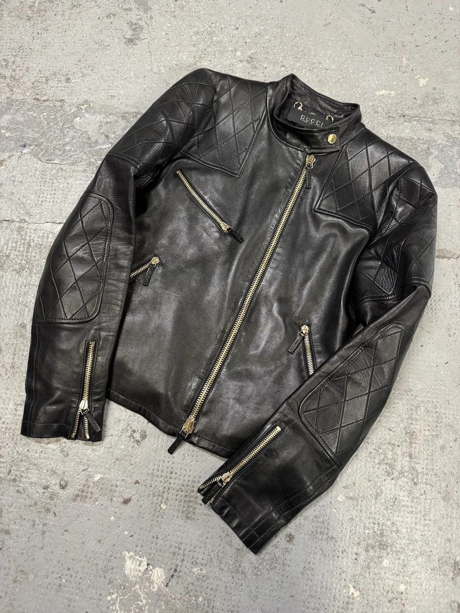 Gucci 2000s Gucci Asymmetrical Black Leather Jacket Size S / US 4 / IT 40 - 3 Thumbnail