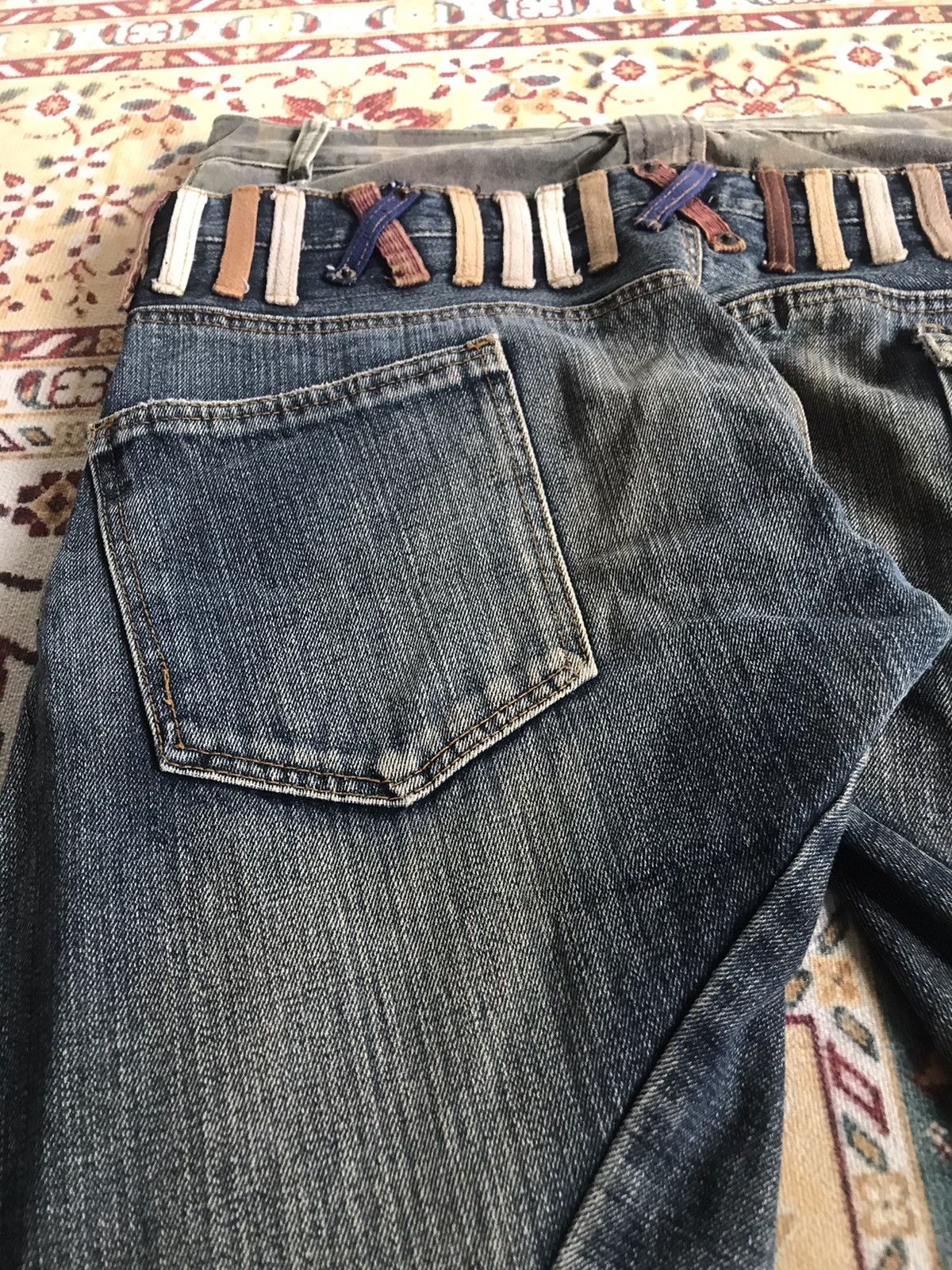 Japanese Brand Vintage Breathmint Double Waist camo twist flared jeans Size US 32 / EU 48 - 15 Thumbnail