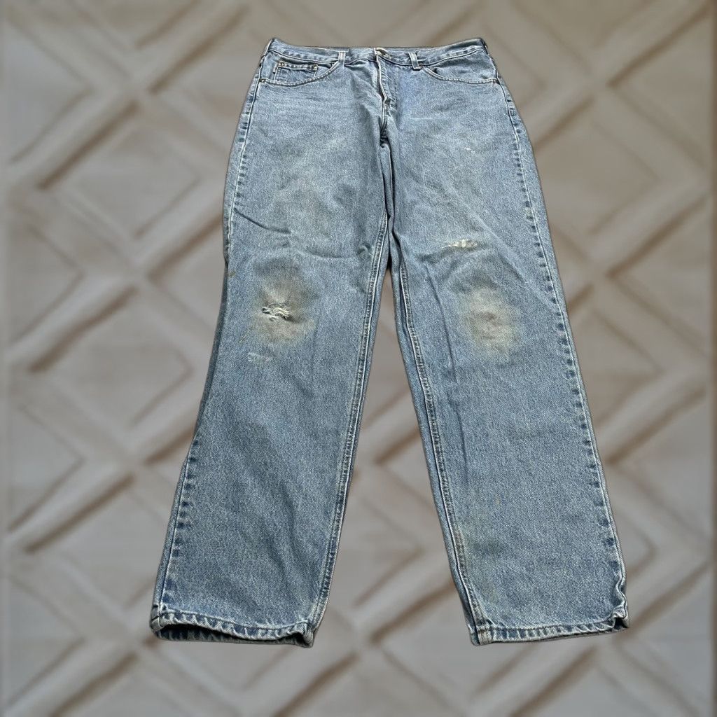 Carhartt Carhartt Relaxed Fit Denim Jeans Mens 35x33 Blue Medium Wash Straight Leg Casual Size US 35 - 1 Thumbnail