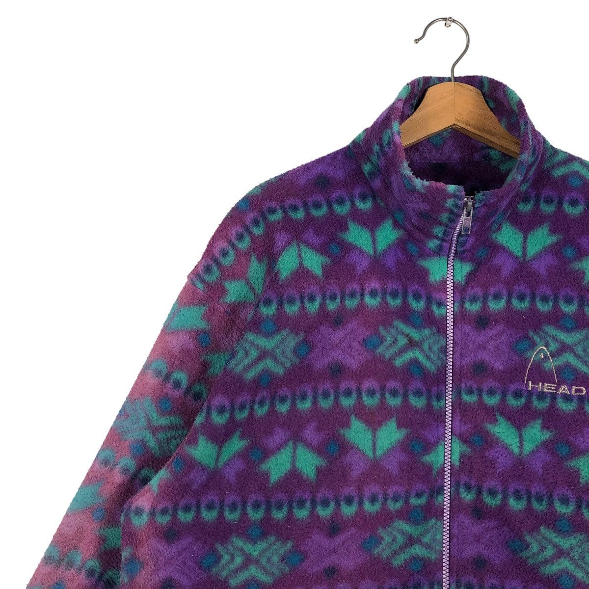Japanese Brand 🔥90’s Vintage Navajo Aztec Fleece Jacket Head Japan Size US L / EU 52-54 / 3 - 6 Thumbnail