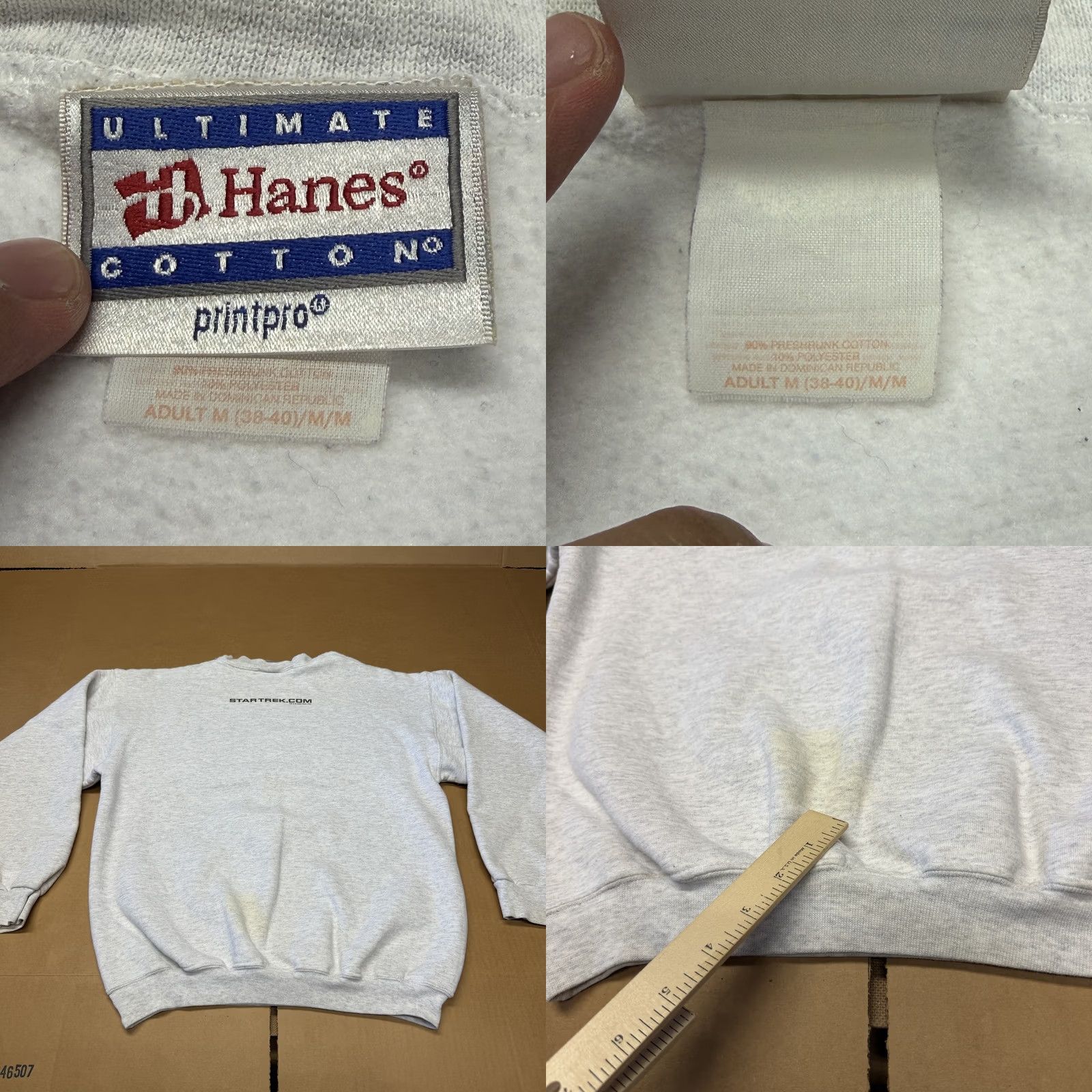 Hanes VINTAGE Hanes Sweatshirt Mens Medium Gray Star Trek Enterprise 2004 Fleece Shirt Mens Size US M / EU 48-50 / 2 - 9 Thumbnail