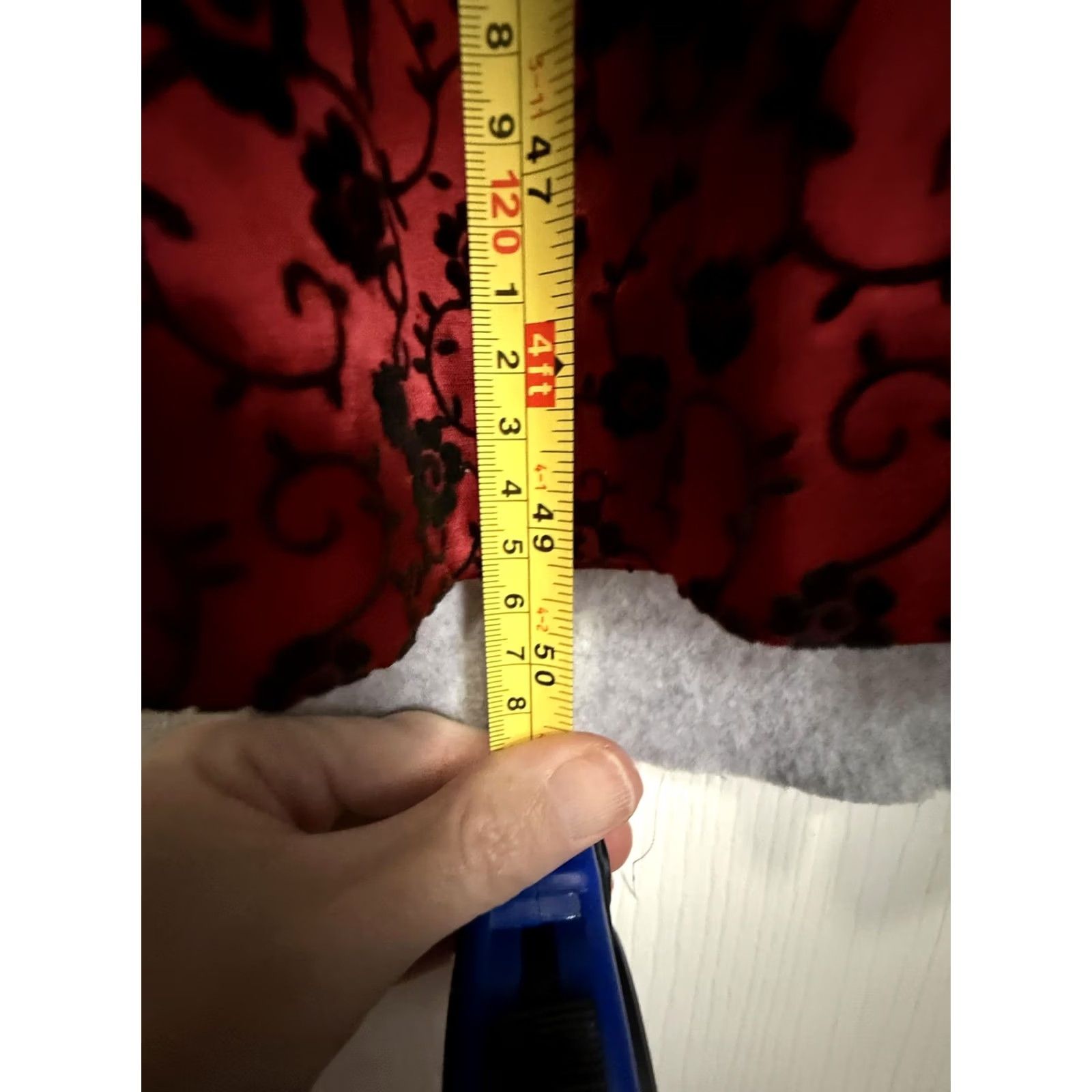 Velvet Karin Stevens Dress Womens 10P Red Petite Black Velvet Floral Maxi Formal Gown Size L / US 10 / IT 46 - 3 Thumbnail