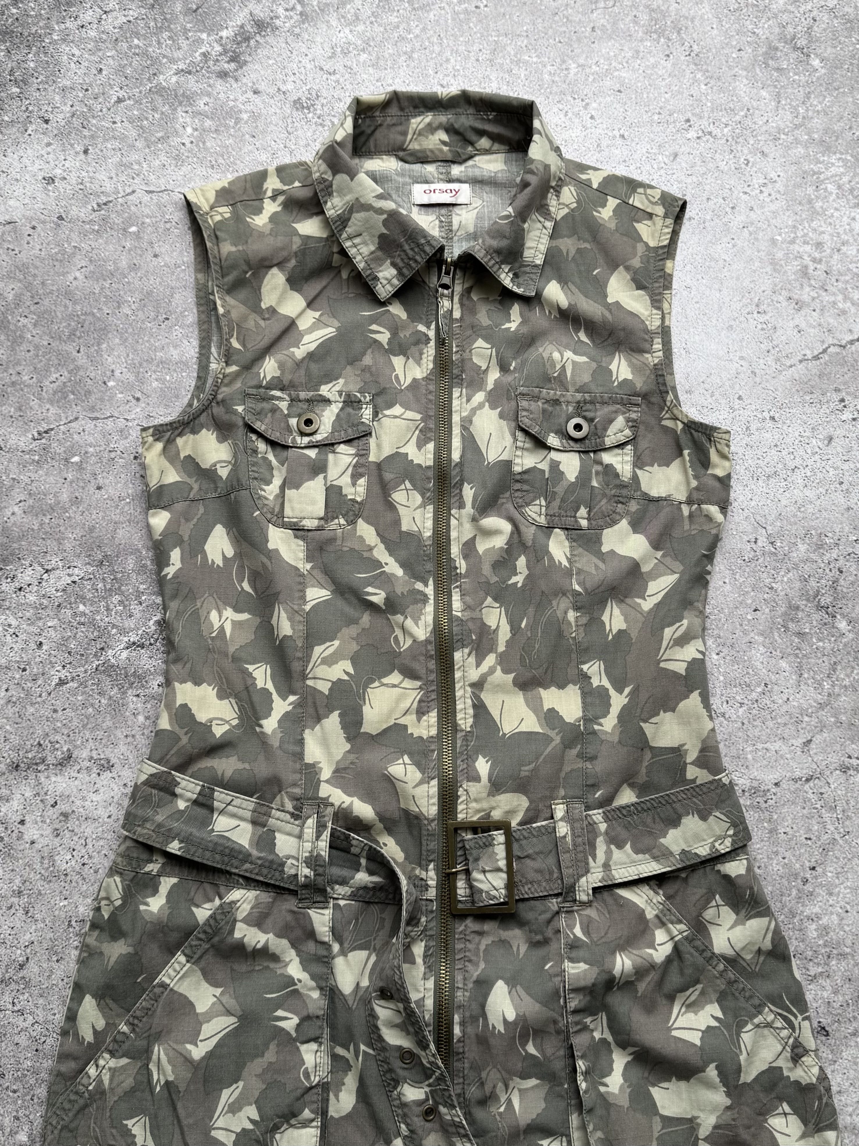 Vintage Vintage Camouflage Cargo Belted Utility Military Dress (E8) Size S / US 4 / IT 40 - 2 Thumbnail