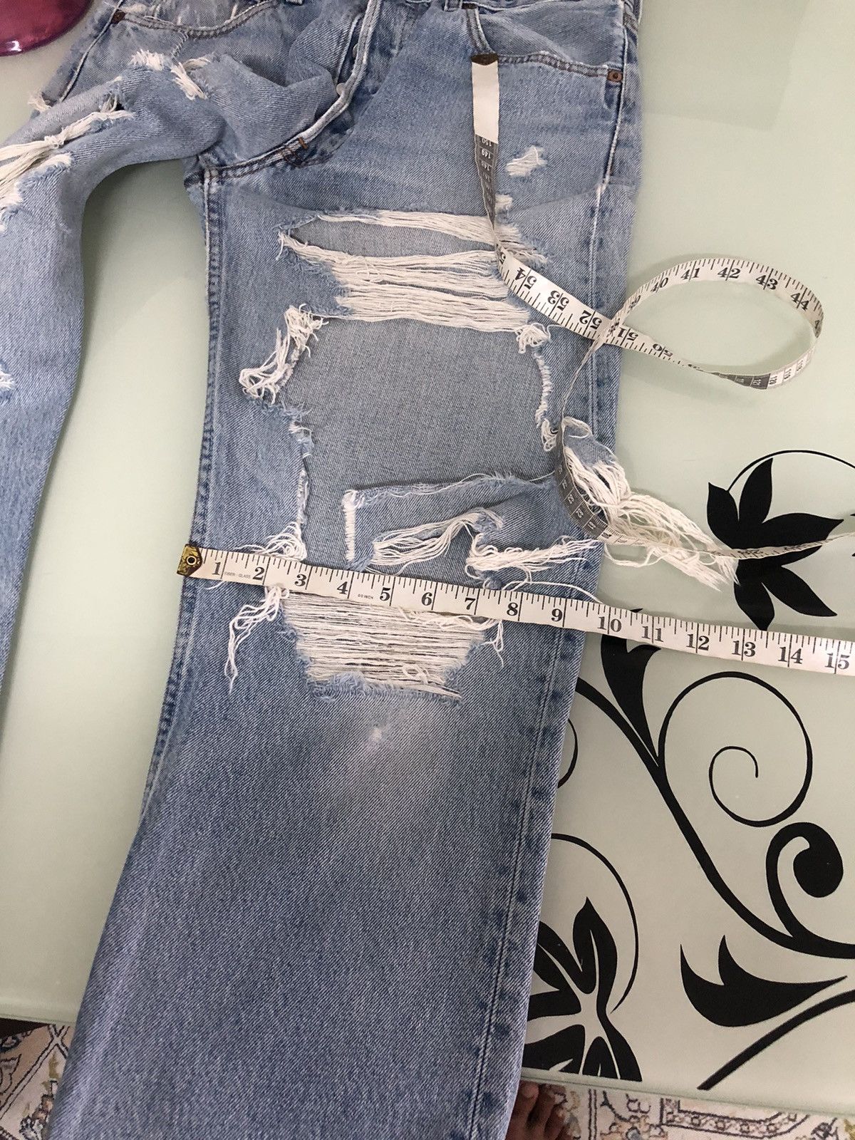 Levi's Kapital Style Vintage 90s Levis 501 Distressed Jeans Size US 30 / EU 46 - 19 Thumbnail