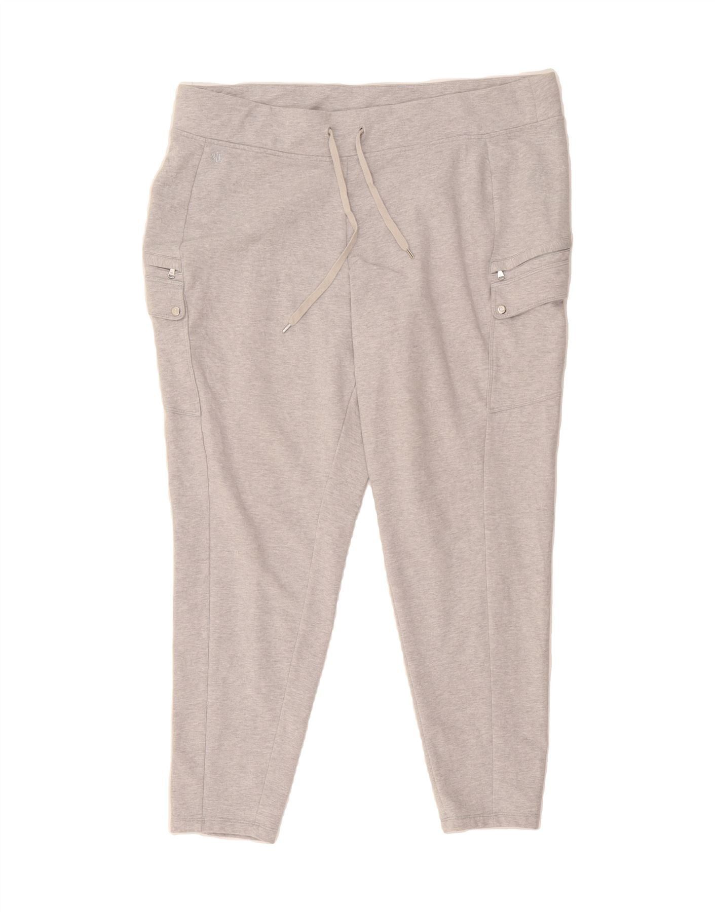 Ralph Lauren Womens Tracksuit Trousers UK 18 XL Grey Cotton Size 36" / US 14 / IT 50 - 1 Thumbnail