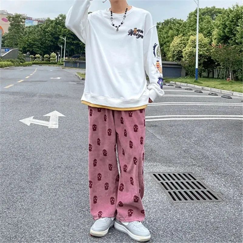 image of Vintage Korean Style Men's Cargo Pants in Pink (Size 32)