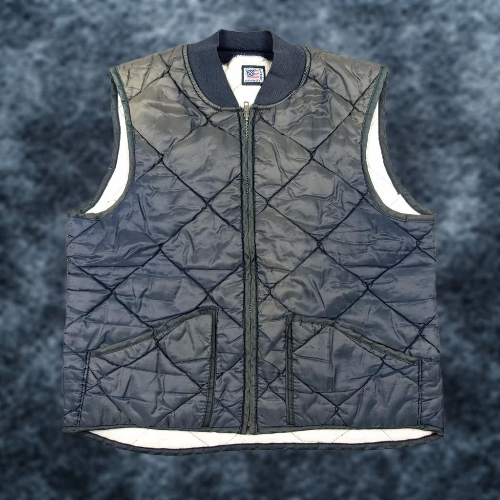 Vintage VINTAGE Snap-N-Wear Vest Mens XL Blue Quilted Nylon Full Zip Insulated Lined USA Size US XL / EU 56 / 4 - 1 Thumbnail