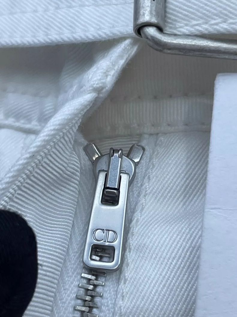 Dior Dior White denim belt wide-leg trousers 2504-Nextarrow Size 42" / US 20 - 4 Thumbnail