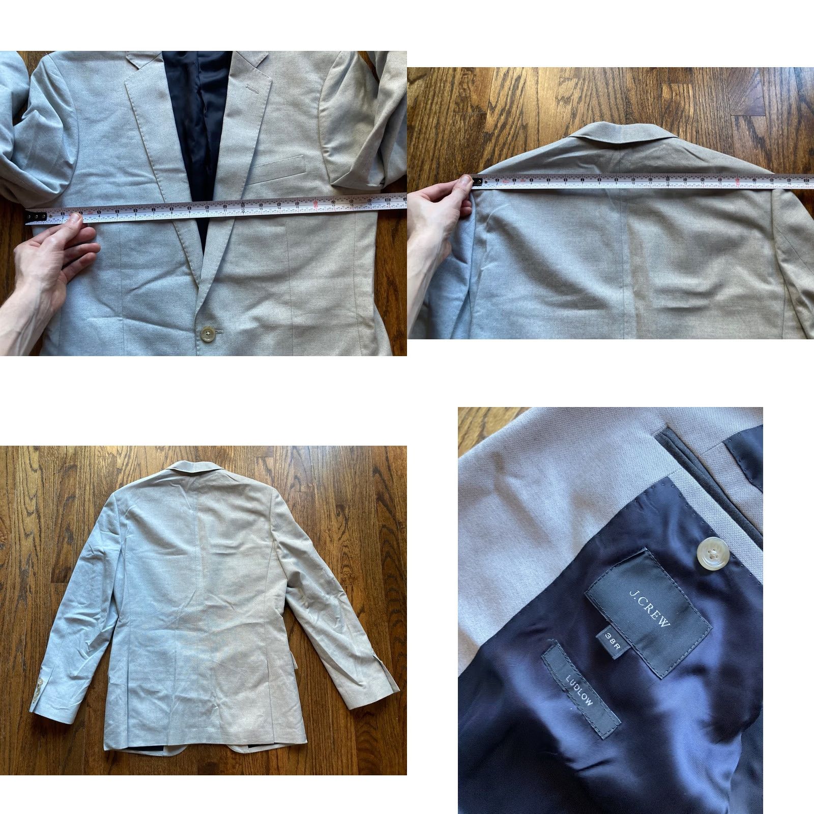 J.Crew J.CREW Blazer Men 38R Gray Cotton Lined Single-Breasted Collared Regular Jacket Coat Size 38R - 8 Thumbnail