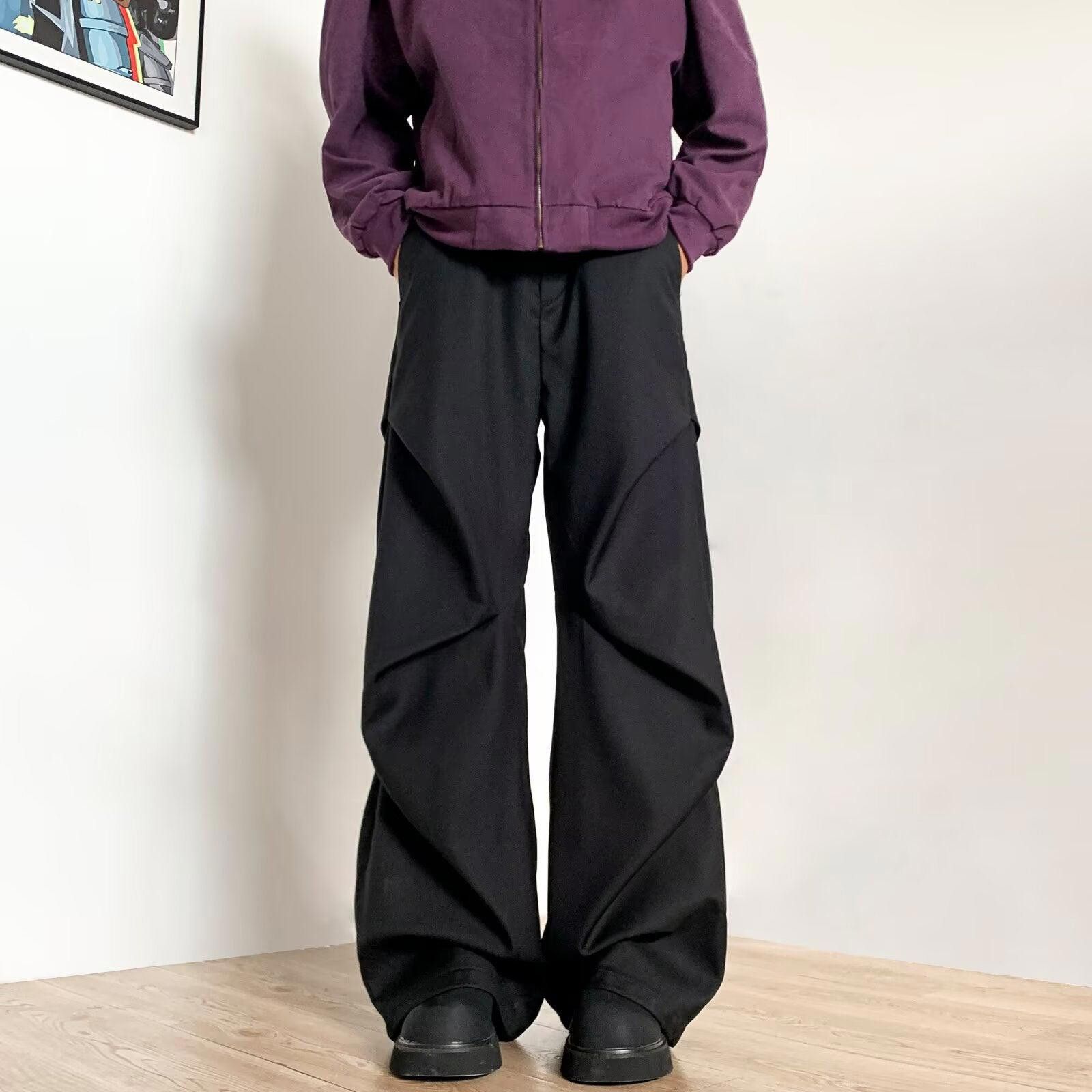 Japanese Brand Black Wide Leg Cargo Pants, Baggy Streetwear Trousers Size US 32 / EU 48 - 4 Thumbnail