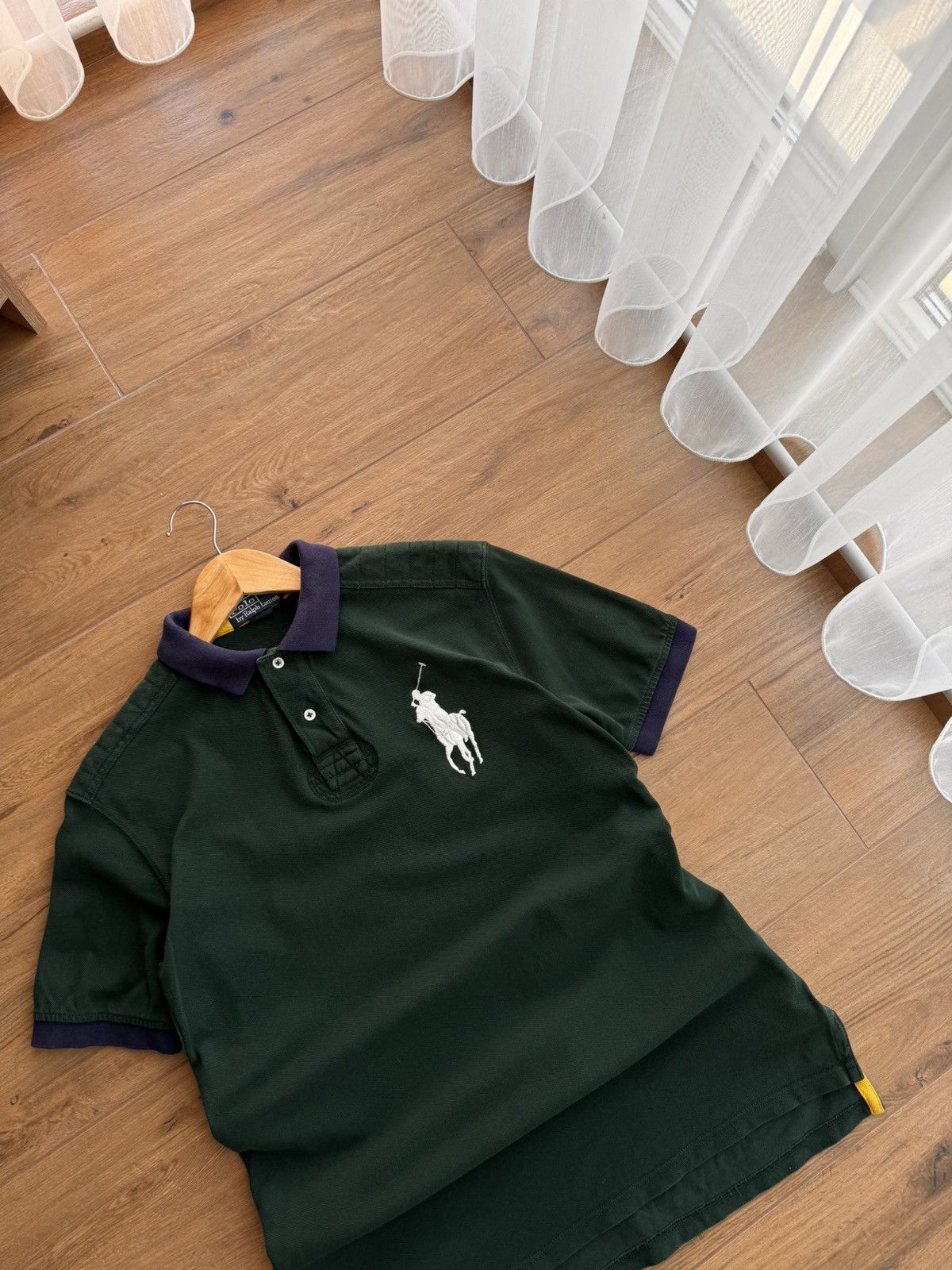Lauren Ralph Lauren × Polo Ralph Lauren × Vintage Vintage Polo Ralph Lauren Royal Green Big Logo Polo Shirt Size US M / EU 48-50 / 2 - 5 Thumbnail