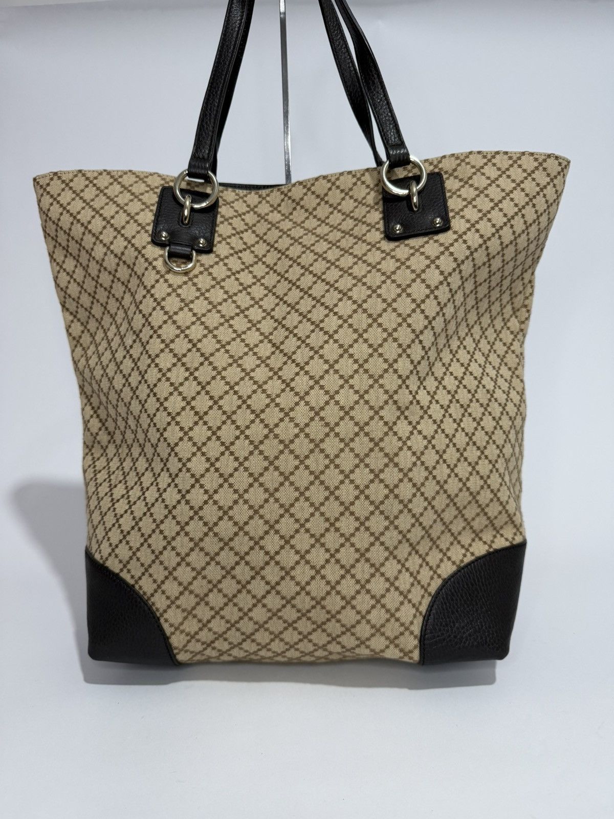Gucci GUCCI Beige/Ebony GG Canvas Large Charm Tote Bag Size ONE SIZE - 2 Thumbnail