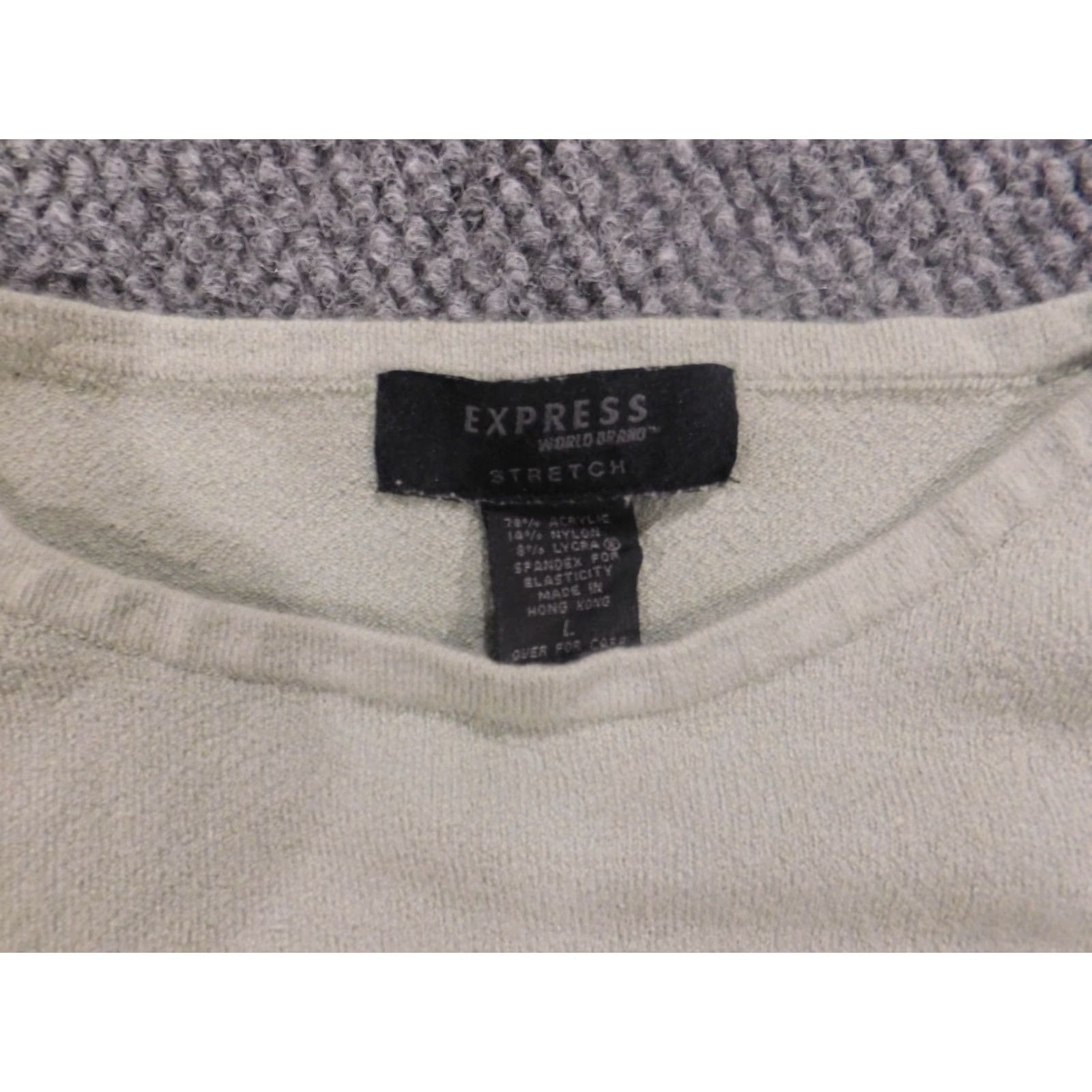 Express Express Womens Sweater L Green Stretch Pullover Knit Crew Neck Regular Embroidered Vintage American Brand Pullover Sweater Women L Size L / US 10 / IT 46 - 6 Thumbnail