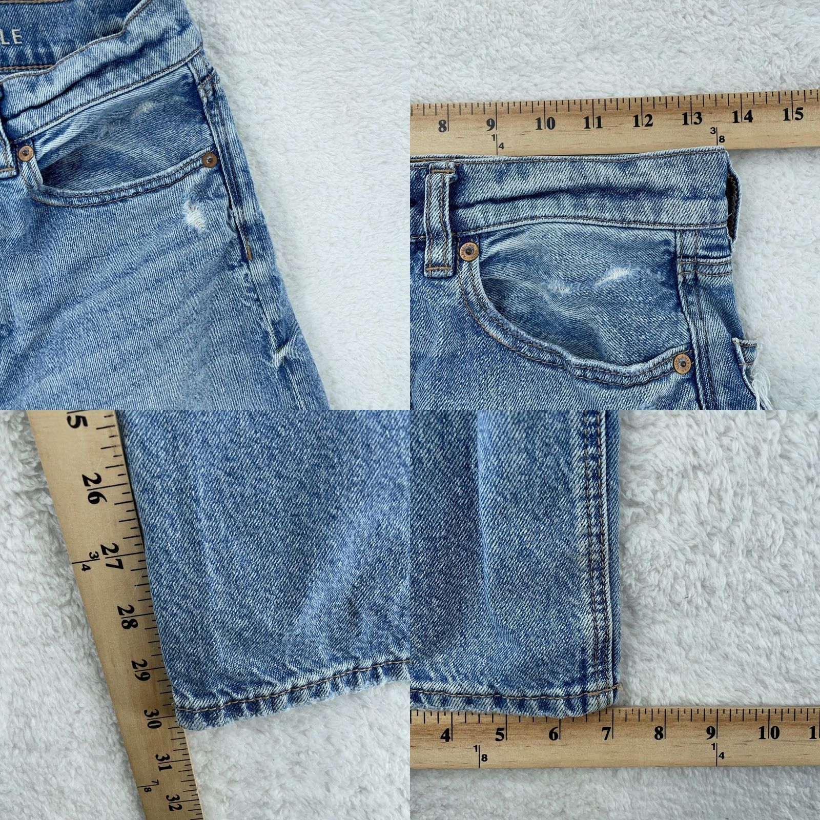 American Eagle Outfitters American Eagle Outfitters Jeans Womens 2 High Rise Baggy Straight Distressed Pockets Denim Blue 30in Inseam Cotton Spandex Zip Womens Size 26" / US 2 / IT 38 - 9 Thumbnail
