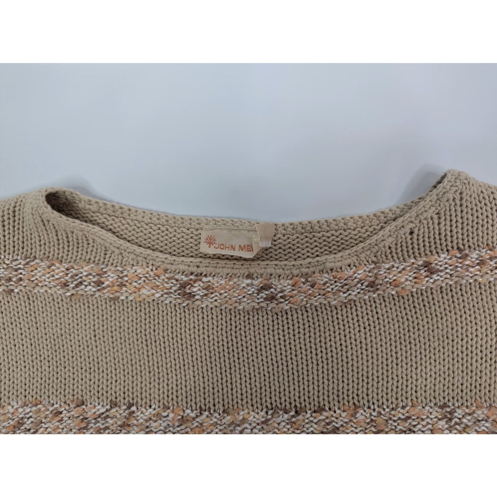Vintage VINTAGE John Meyer Beige Striped Knit Sweater Women L Long Sleeve Round Neck Pullover 80s 90s Retro Classic Designer Size L / US 10 / IT 46 - 7 Thumbnail