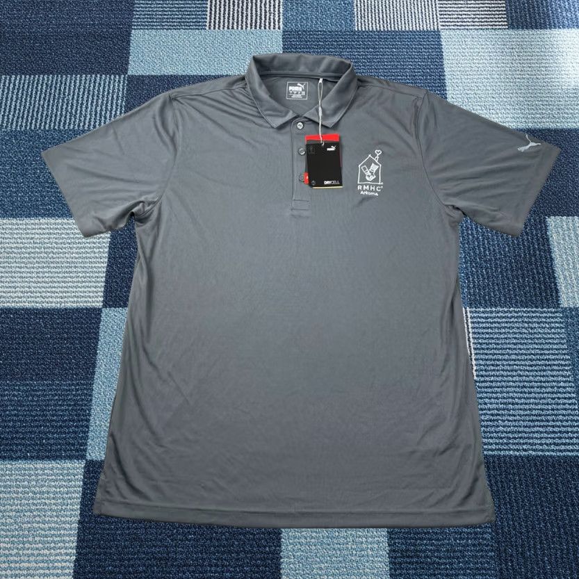 Puma PUMA Golf Polo Shirt Mens L Gray Drycell Relaxed Performance Fit Shirt Short Sleeve Polo Logo Blend Fabric Sports So​lid Color-Gray Size US L / EU 52-54 / 3 - 1 Thumbnail