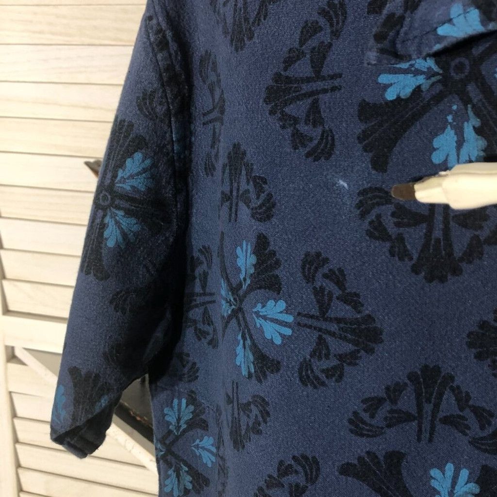 Vintage Vintage boho cotton shirt paisley blue short sleeves Sz L Size US L / EU 52-54 / 3 - 8 Thumbnail