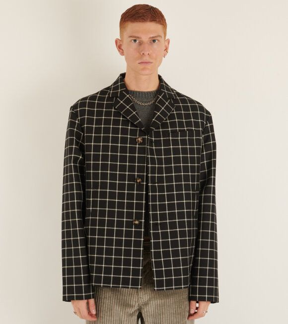 Marni o1y0225 Checked Blazer in Black/White Size US M / EU 48-50 / 2 - 2 Thumbnail