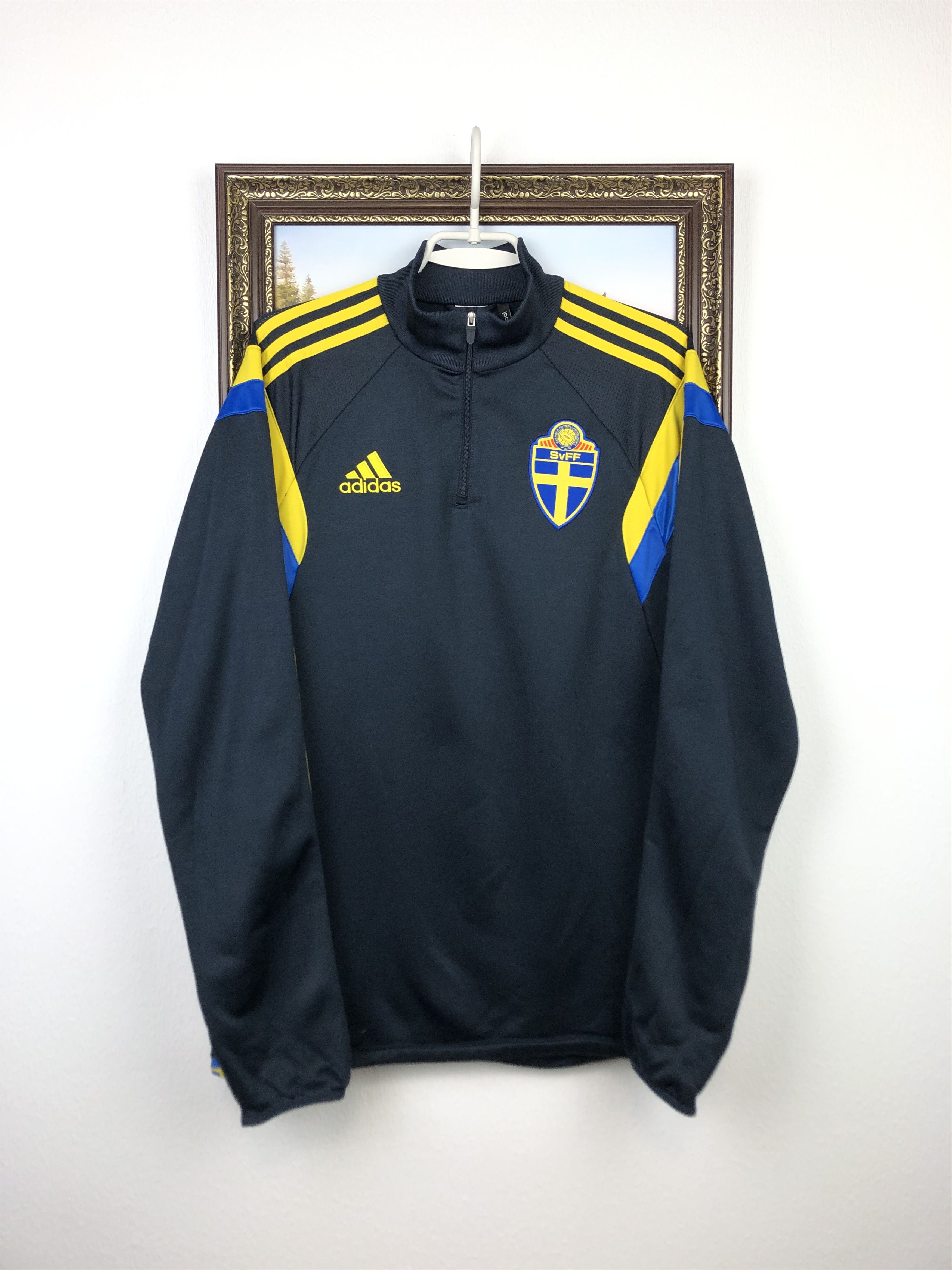 Adidas Vintage Adidas Sweden Football Jacket Soccer Track Size US M / EU 48-50 / 2 - 1 Thumbnail