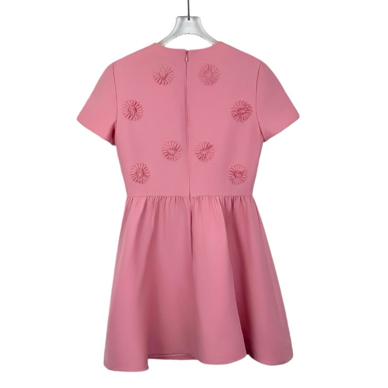 Valentino Valentino Pink Floral Embroidered Round Neck Short Sleeve Dr Size S / US 4 / IT 40 - 8 Thumbnail