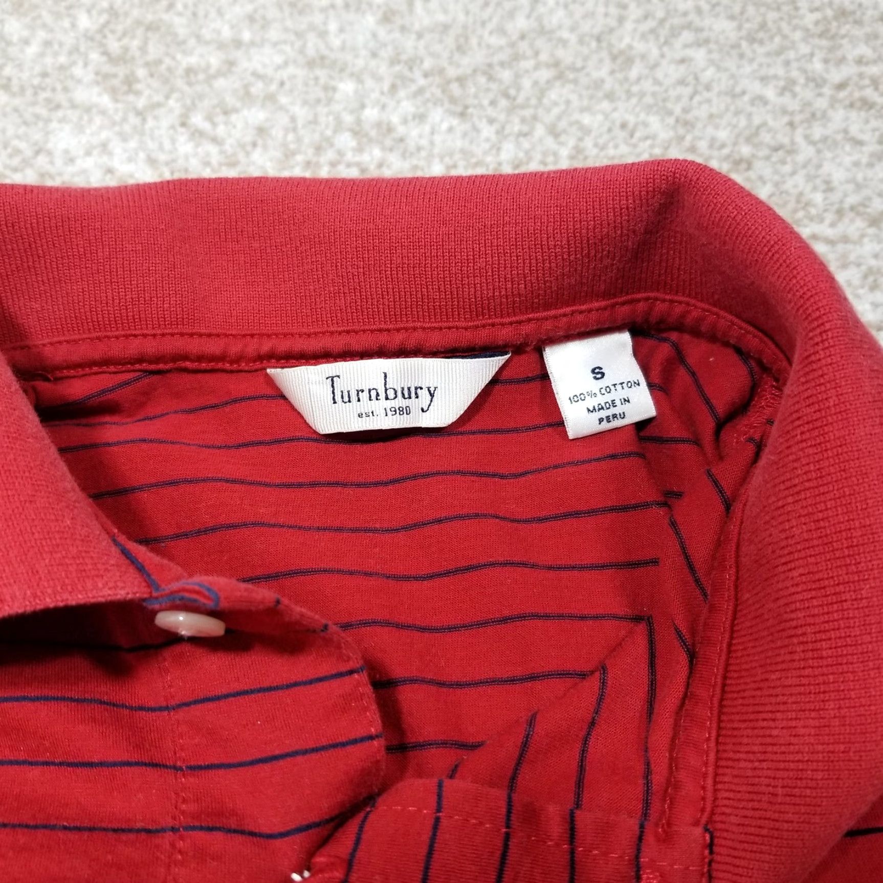 Vintage Turnbury Shirt Men S Red Striped Polo Short Sleeve Casual 100% Cotton Golf Shirt Mens Red Striped Polo Short Sleeve Casual Golf Size US S / EU 44-46 / 1 - 4 Thumbnail