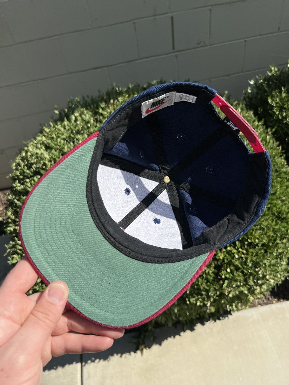 Nike Nike Vintage 90’s Classic Swoosh Script Logo 2 Tone Hat Size ONE SIZE - 5 Thumbnail