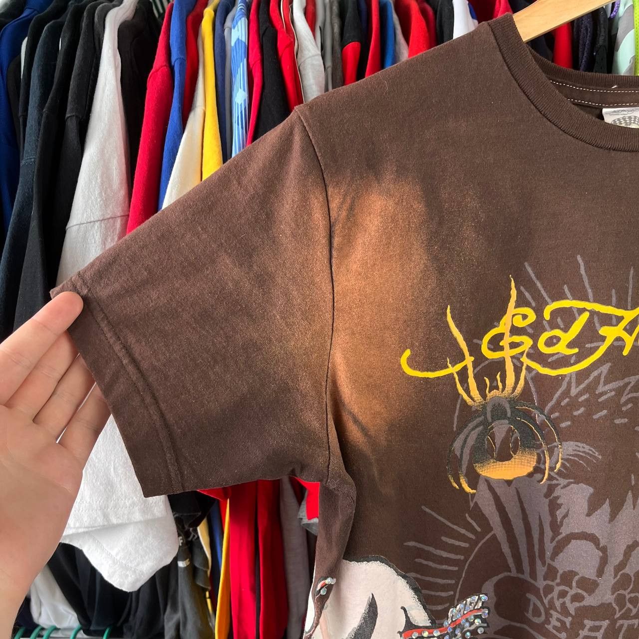 Ed Hardy Vintage Ed Hardy by Christian Audigier Brown Tshirt Size US M / EU 48-50 / 2 - 6 Thumbnail