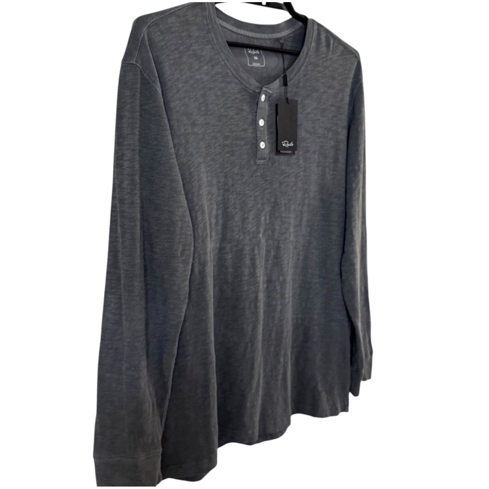 Rails VINTAGE Rails Skhi Long-Sleeve Henley Shirt Washed Black XXL 100% Cotton NEW Size US XXL / EU 58 / 5 - 4 Thumbnail
