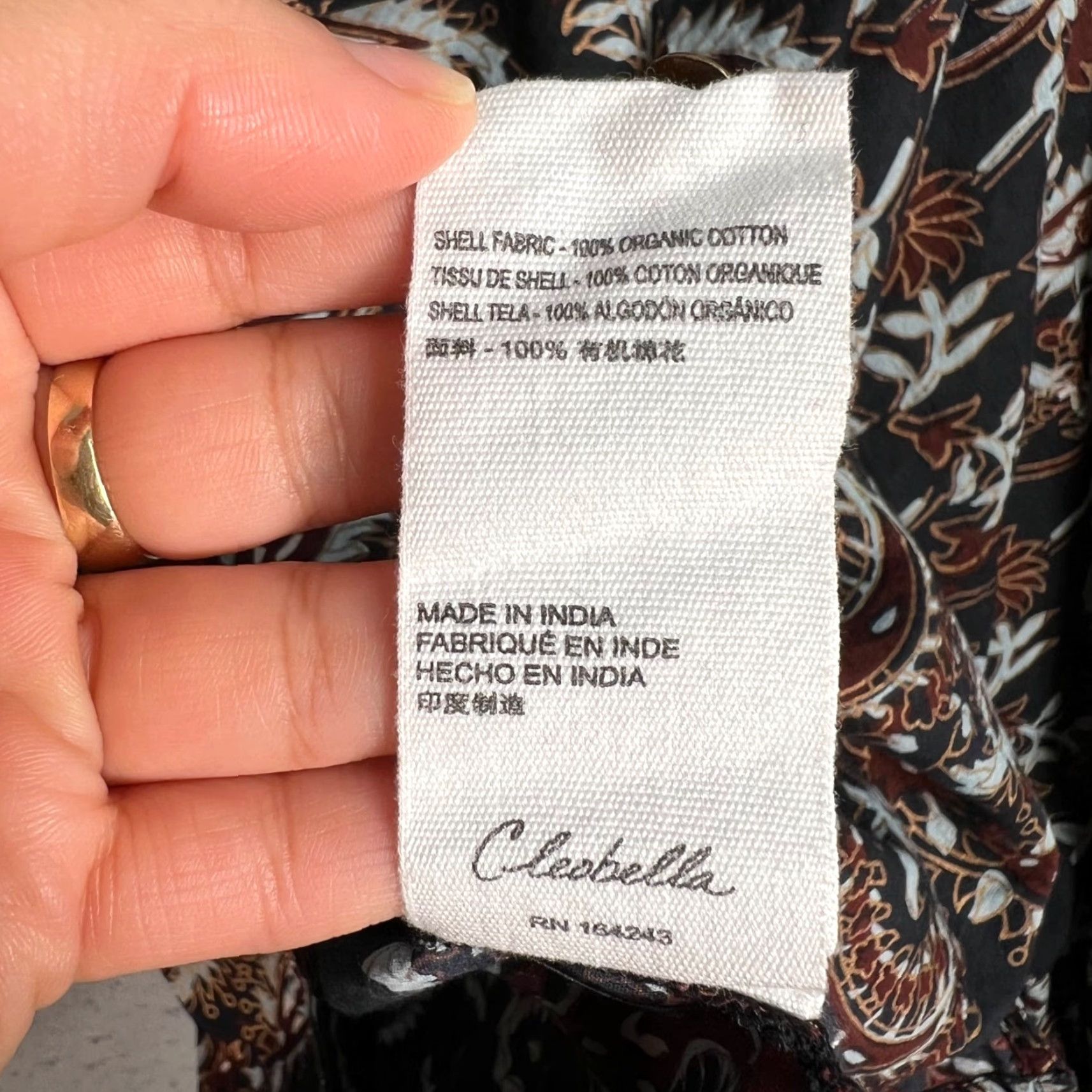 Cleobella Cleobella Top XS Black Boho Paisley Print Organic Cotton Long Sleeve Womens Size XS / US 0-2 / IT 36-38 - 4 Thumbnail