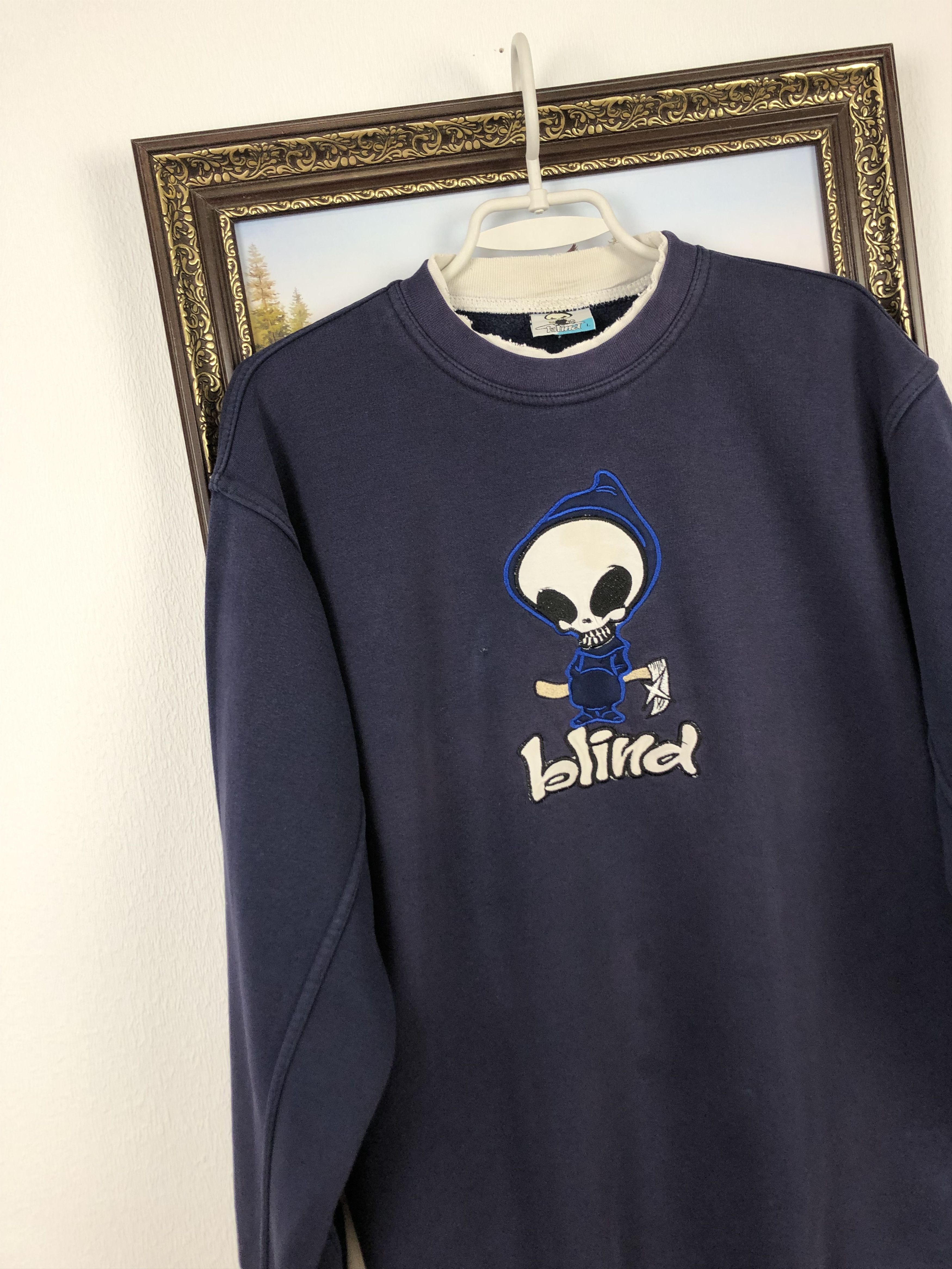 Vintage Vintage 90's Blind Skateboard Black Sweatshirt Rare Size US M / EU 48-50 / 2 - 3 Thumbnail