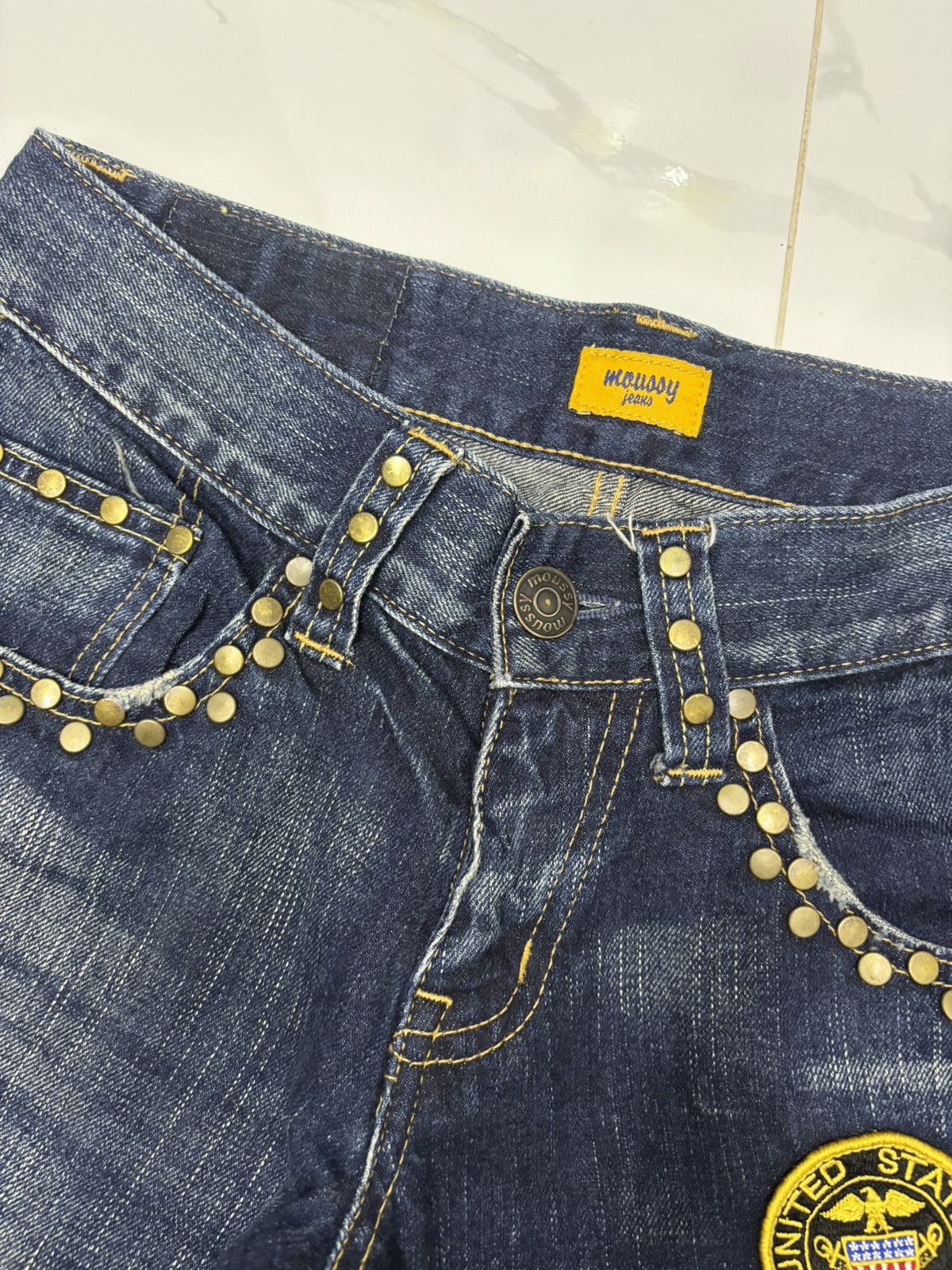 MOUSSY Vintage Flared Jeans Moussy Patches Denim Jean Size 29" - 10 Thumbnail