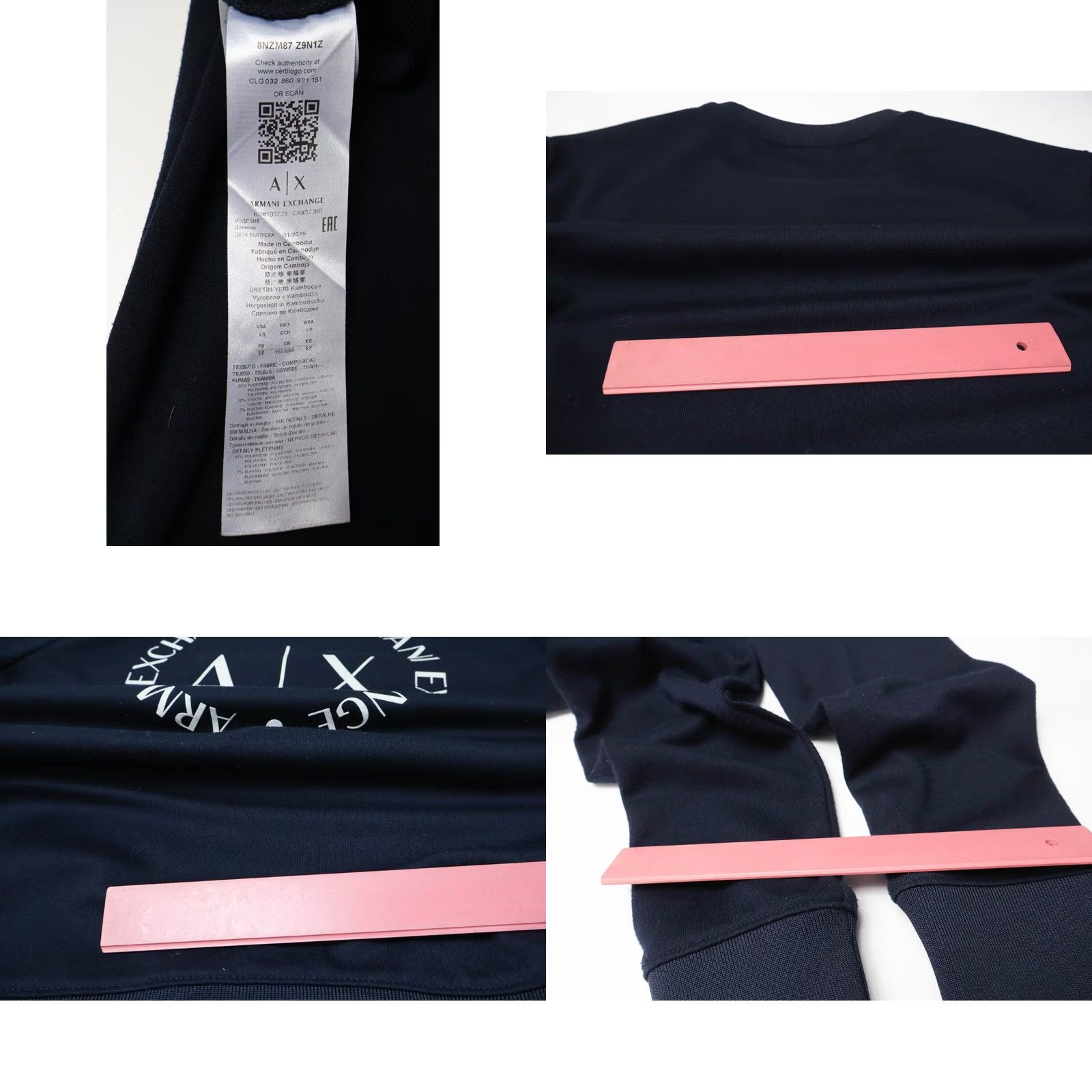 Armani Exchange ARMANI EXCHANGE Sweatshirt Women's XS Crew Neck Pullover Logo Print Navy Blue Shirt XS Women Navy Logo Print Pullover Crew Neck Size XS / US 0-2 / IT 36-38 - 8 Thumbnail