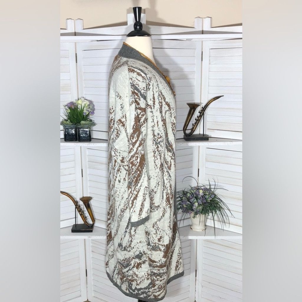 Vintage Vintage 90s full length cardigan Southwestern gray brown XL Size XL / US 12-14 / IT 48-50 - 3 Thumbnail
