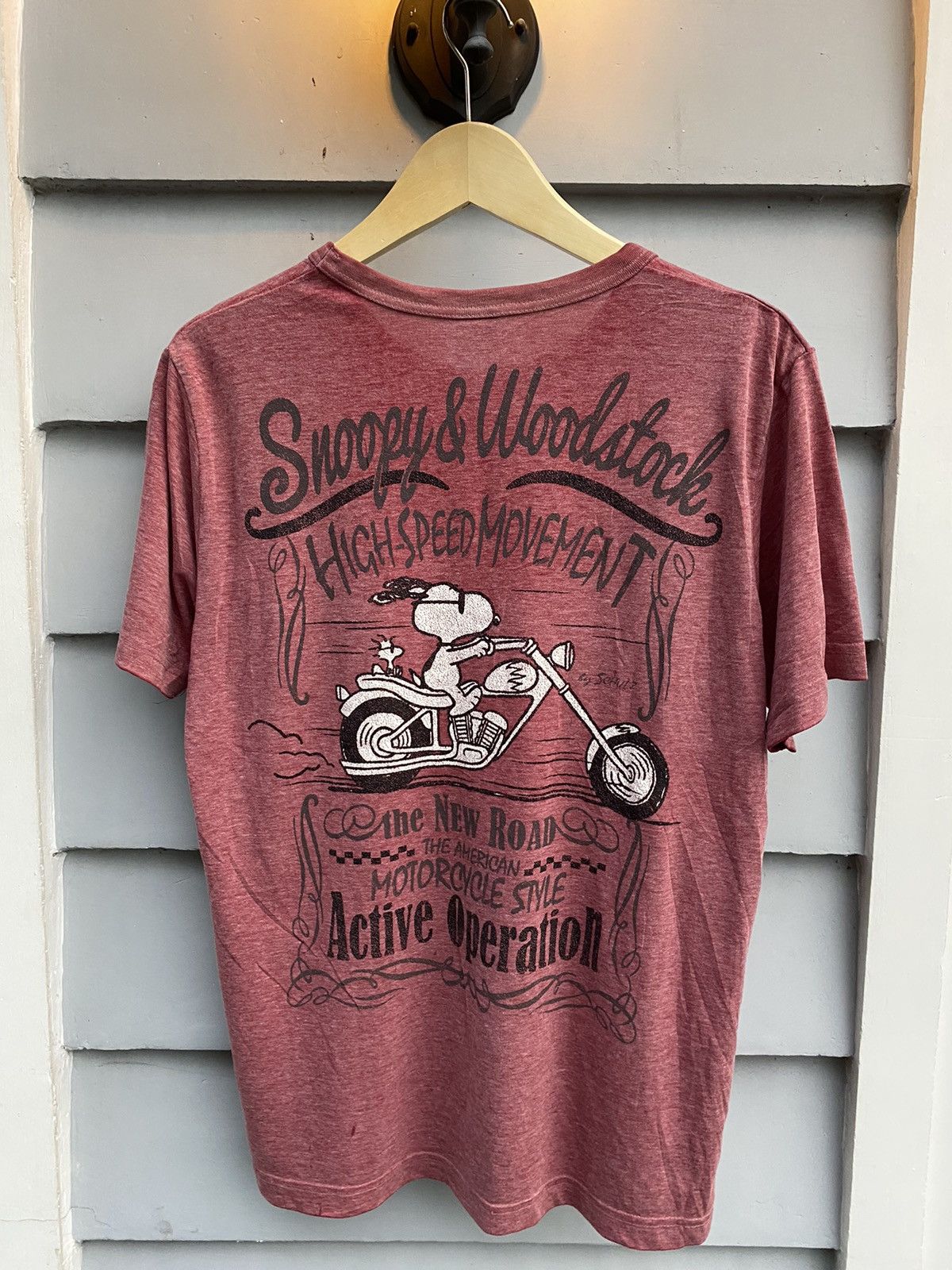 Vintage Snoopy & Woodstock New Road Motorcycle Shirt Size US M / EU 48-50 / 2 - 8 Thumbnail