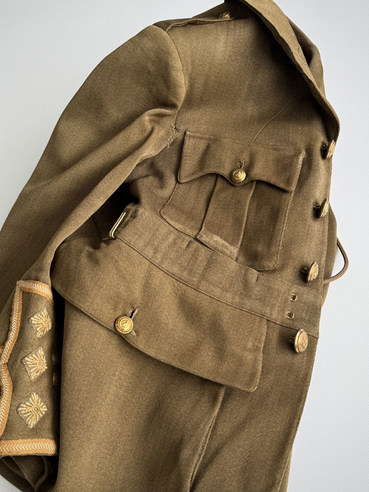 Vintage WW1 British Army Officers Cuff Rank Service Dress Tunic Size US S / EU 44-46 / 1 - 6 Thumbnail