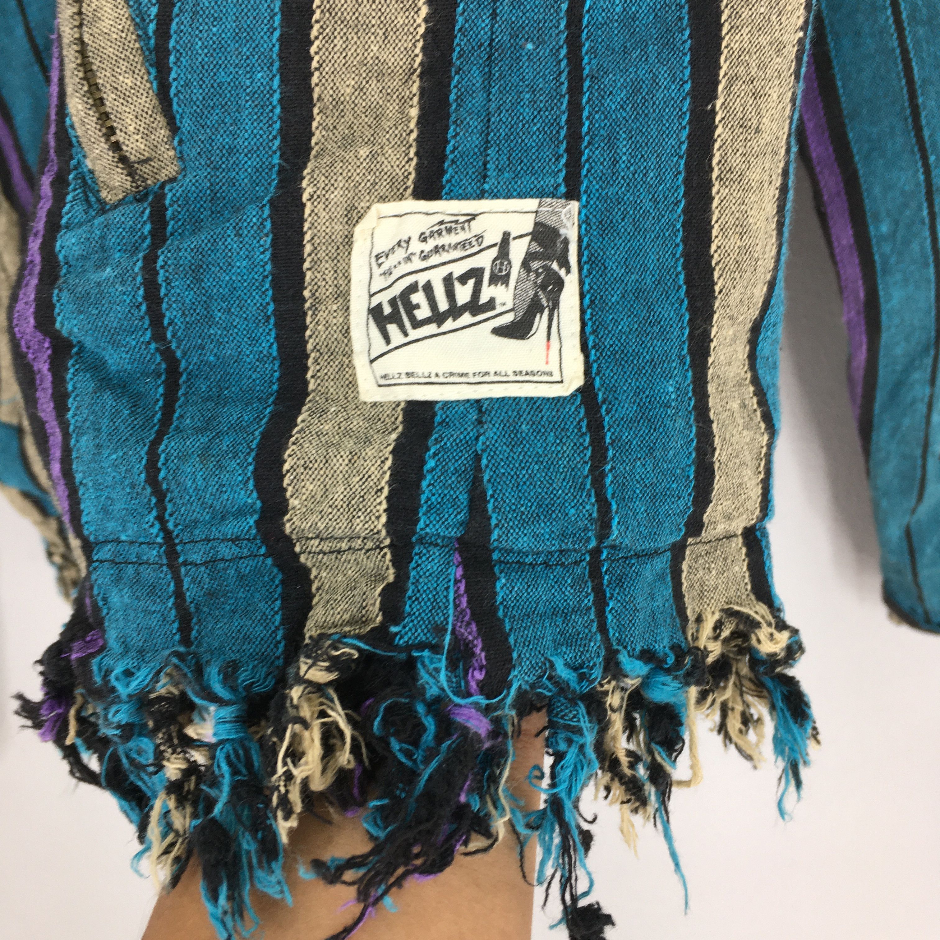 Straight To Hell × Vintage Vintage Bondage Punk Stripes Goth Ladies Jacket Medium Size M / US 6-8 / IT 42-44 - 4 Thumbnail