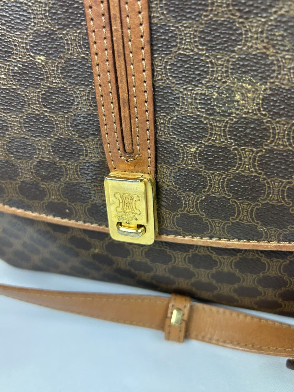 Celine Celine Macadam Leather Crossbody Bag Size ONE SIZE - 12 Thumbnail