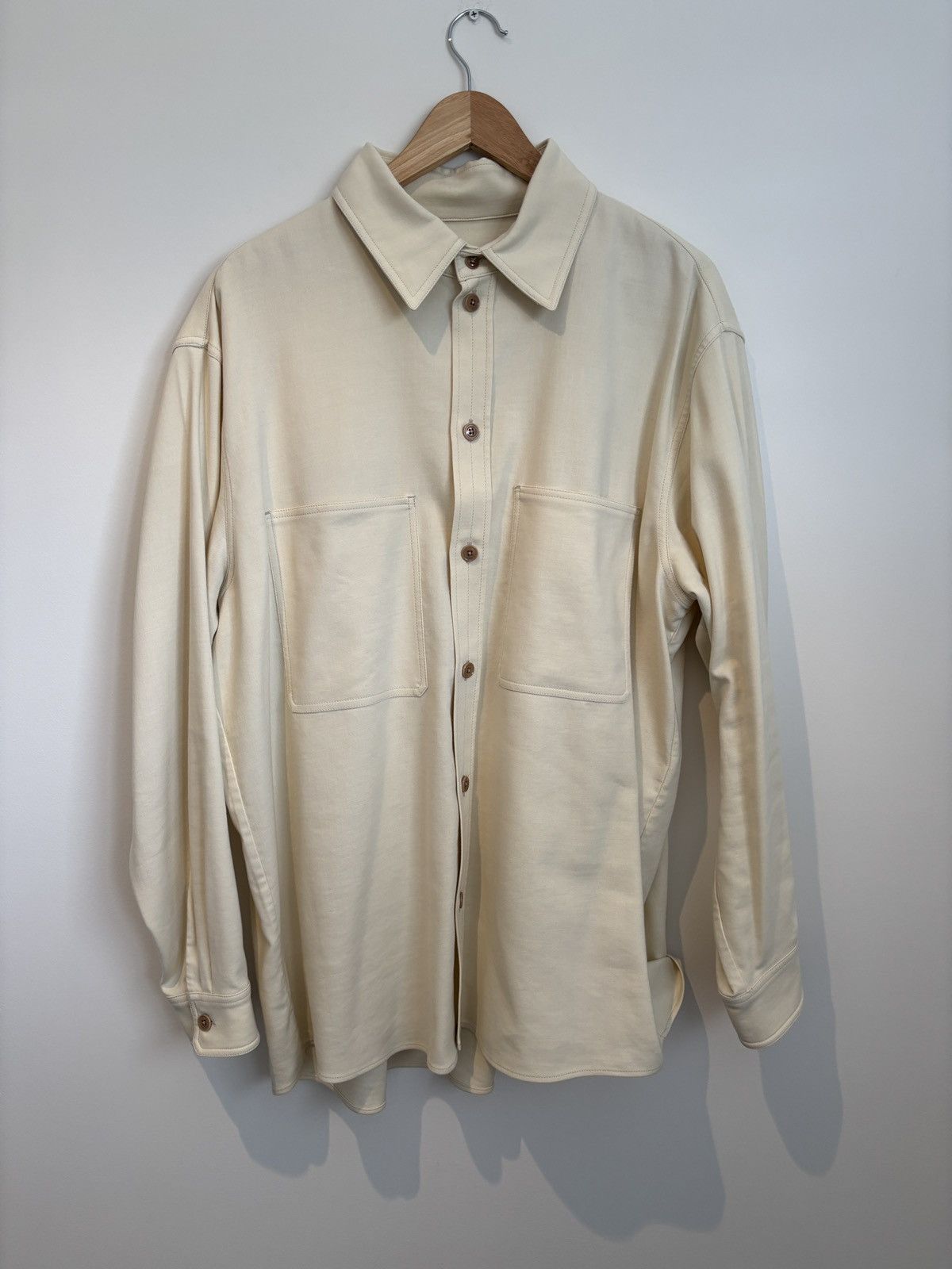 Pre-owned Lemaire Aw22 Straight Collar Shirt In White