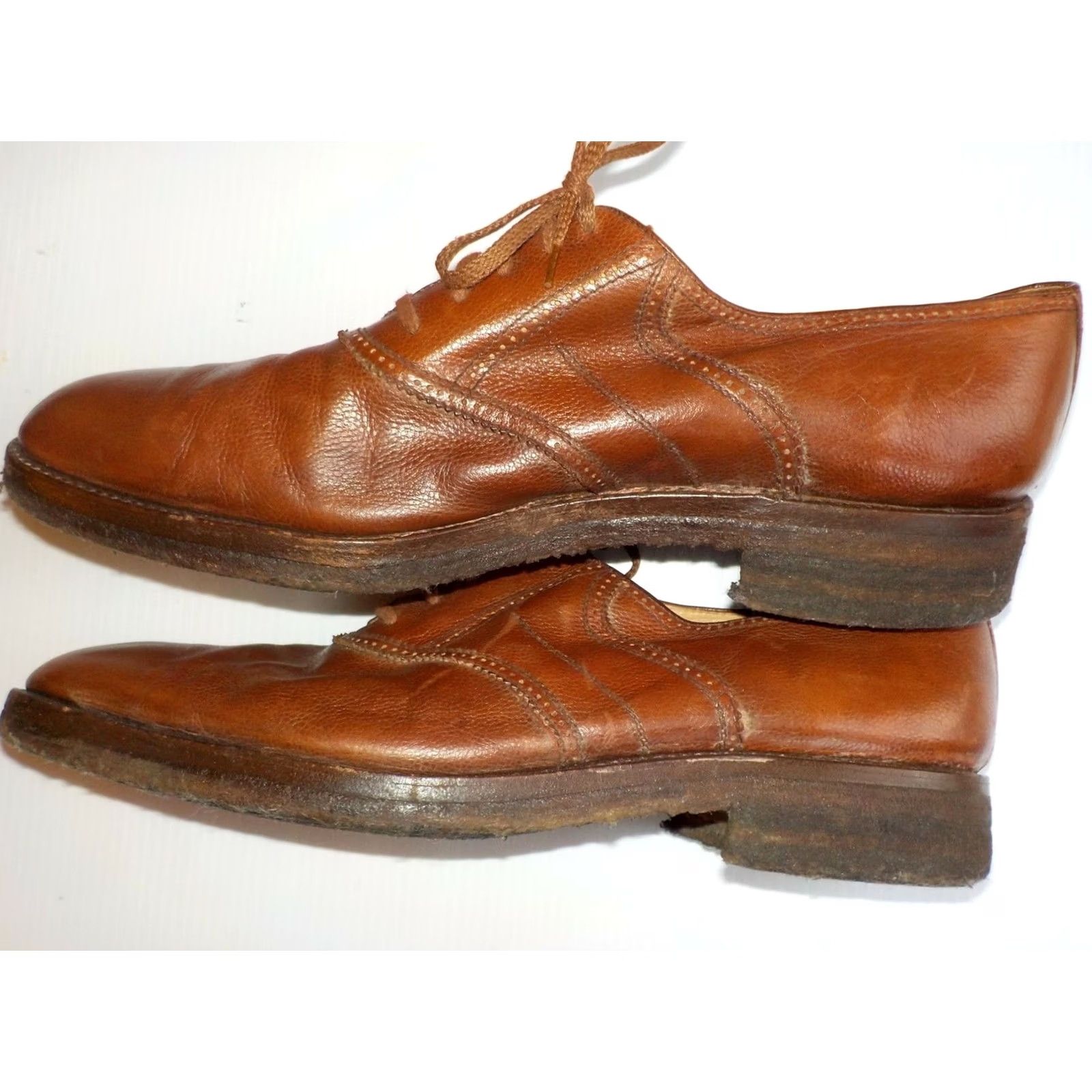 Salvatore Ferragamo VINTAGE Salvatore Ferragamo Pebble Grained Lace Ups Brown Dress Shoes 13 Leather Gum Soles Men Mens Shoes Size US 13 / EU 46 - 4 Thumbnail