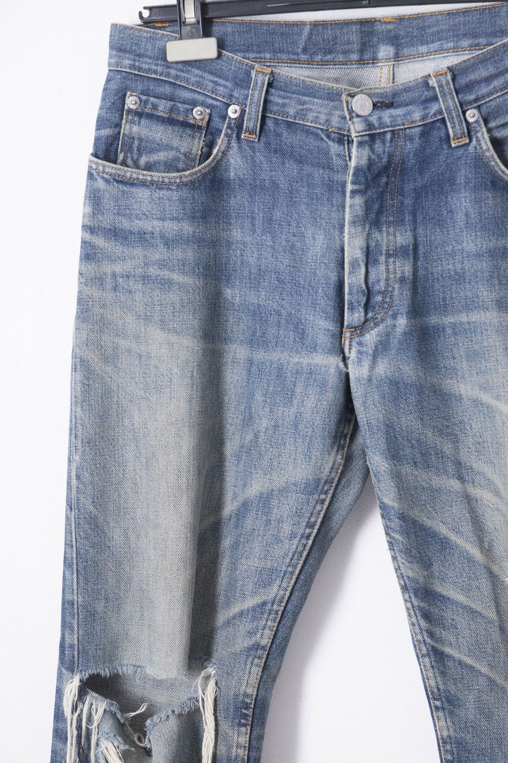 Helmut Lang 1998 destroyed denim jeans Size US 30 / EU 46 - 2 Thumbnail