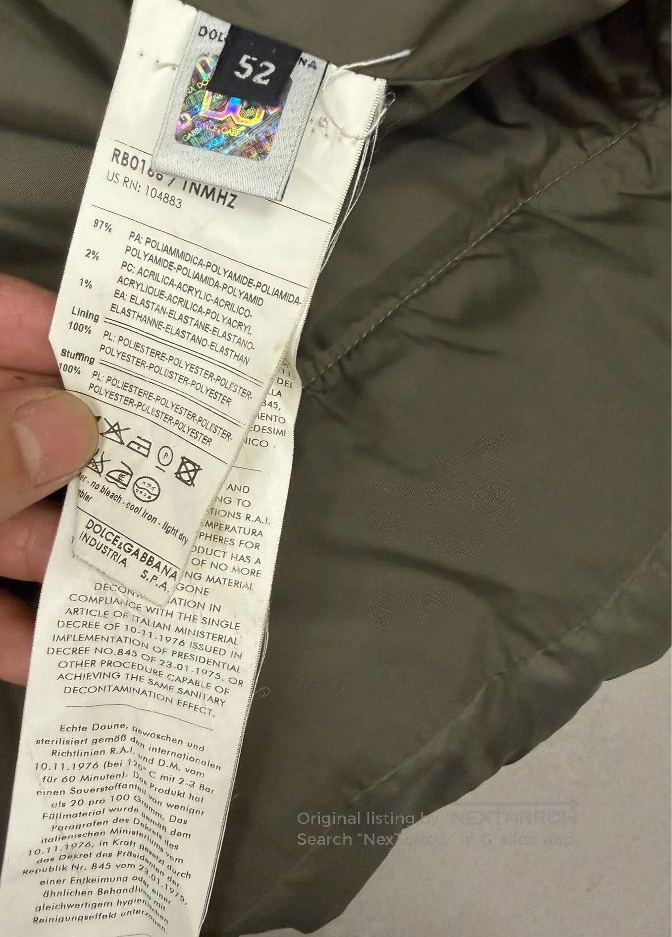Dolce & Gabbana Dolce & Gabbana Men's Embroidered Down Jacket. Size US L / EU 52-54 / 3 - 9 Thumbnail