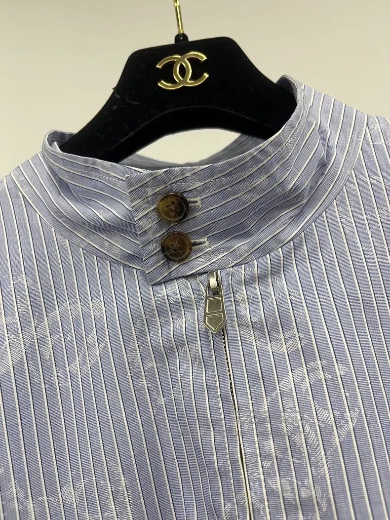 Hermes Hermes Blue Striped Men's Pig Nose Print Jacket Size US M / EU 48-50 / 2 - 2 Thumbnail