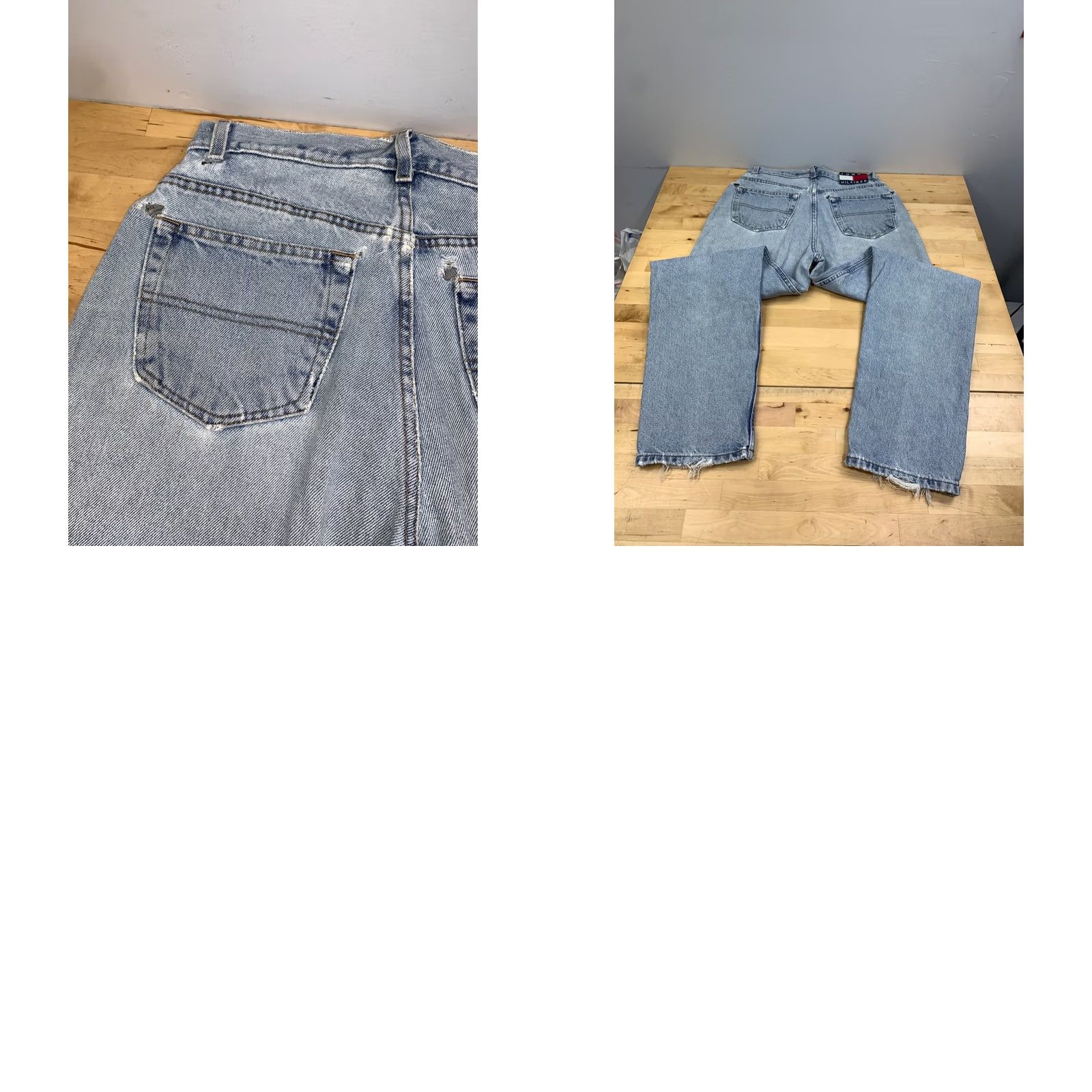 Tommy Hilfiger VINTAGE Tommy Hilfiger Denim Jeans Jeans Distressed Logo 90s 28" Waist 28" Inseam Mens Womens Unisex Adults Blue Denim Size 28" / US 6 / IT 42 - 10 Thumbnail