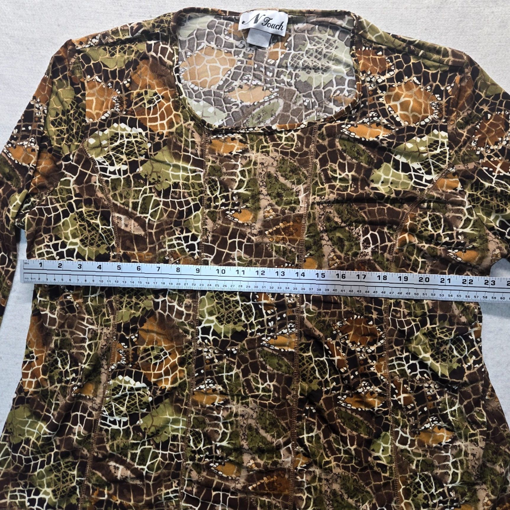 Vintage VINTAGE N Touch Brown Bohemian Tunic Shirt Women's Plus Size 3X Scoop Neck Geometric Casual Size XXL / US 16-18 / IT 52-54 - 4 Thumbnail