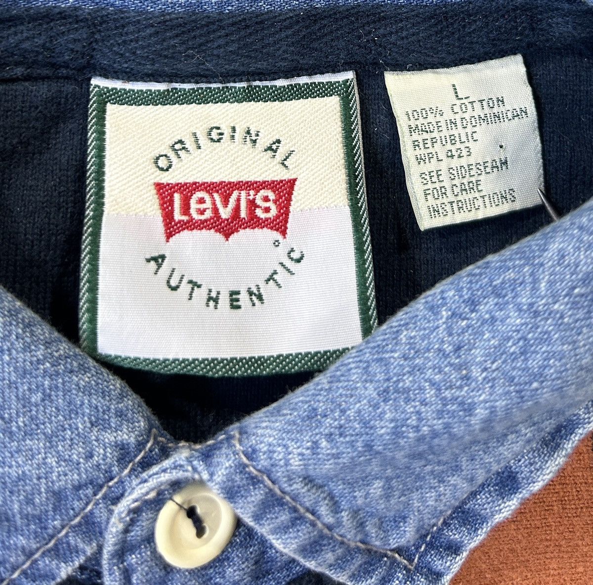 Levi's × Vintage Vtg Levi’s Stripped Long Sleeve Denim Collar Shirt Size: L Size US L / EU 52-54 / 3 - 3 Thumbnail